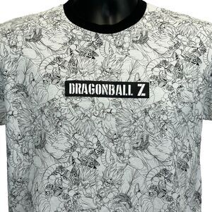 Dragon Ball Z AOP T Shirt Mens S Small White Anime All Over Print Graphic Tee